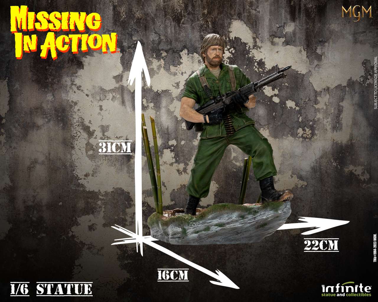 MISSING IN ACTION COLONNELLO JAMES BRADDOCK STATUA 1/6 31CM INFINITE STATUE