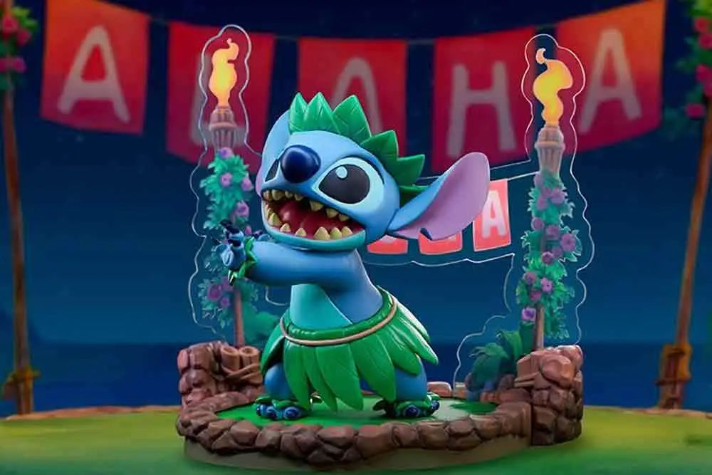 DISNEY LILO & STITCH HULA DANCE STITCH SUPER FIGURE COLLECTION 1/10 PVC STATUE