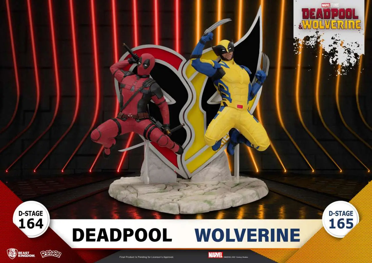 BEAST KINGDOM WOLVERINE & DEADPOOL - MARVEL D-STAGE DEAPDPOOL STATUA 15 cm