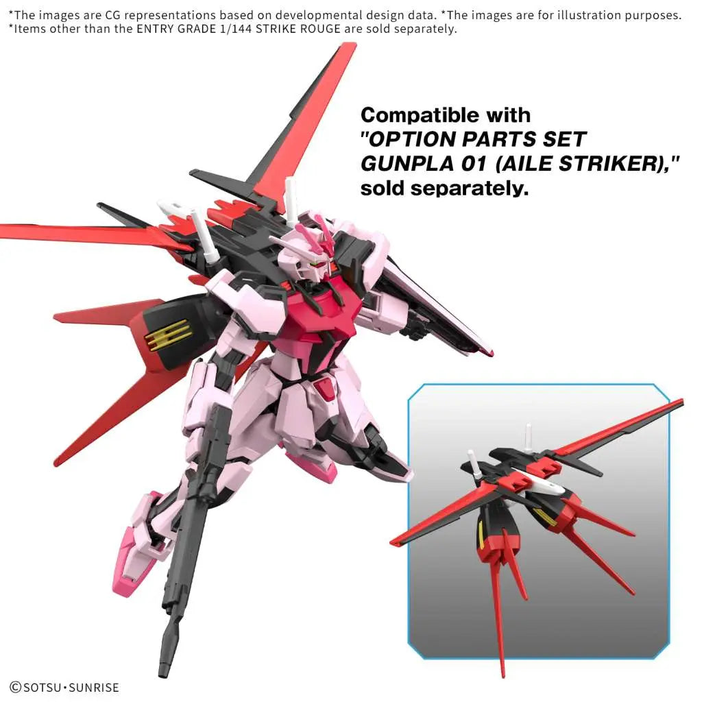 BANDAI EG STRIKE ROUGE 1/144 MODEL KIT 10 cm