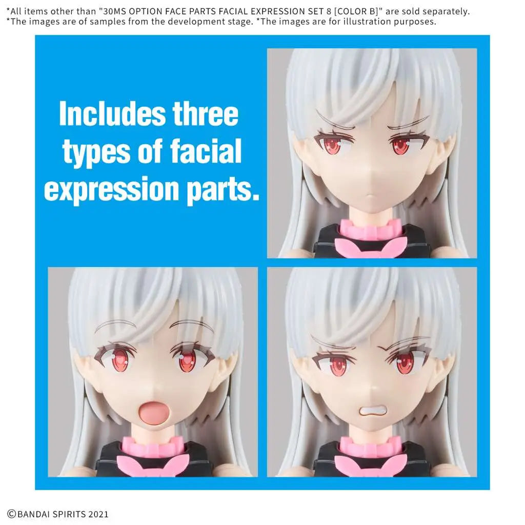 BANDAI 30MS OP FACE PT FACIAL EXP SET 8 COLOR B MODEL KIT 10 cm