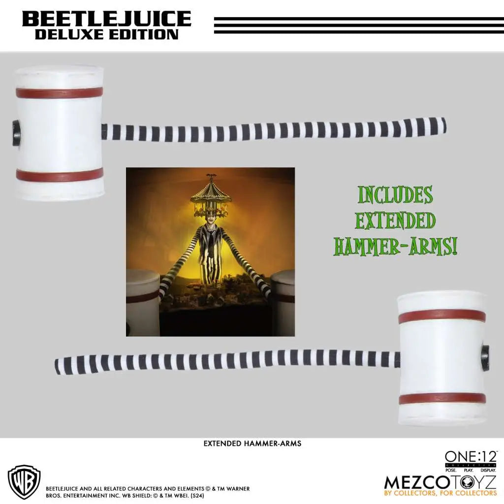 MEZCO TOYS - BEETLEJUICE ONE 12 COLLECTIVE BEETLEJUICE DELUXE AF ACTION FIGURE 18 cm