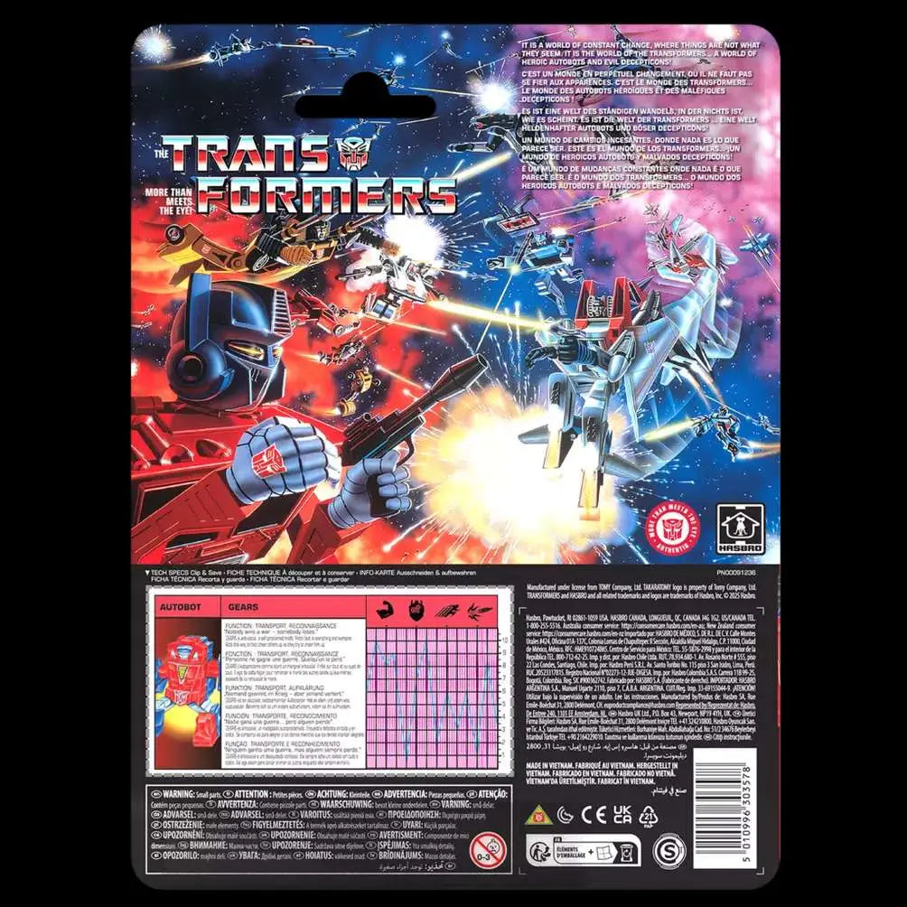 HASBRO - TRANSFORMERS RETRO G1 AUTOBOT GEARS ACTION FIGURE