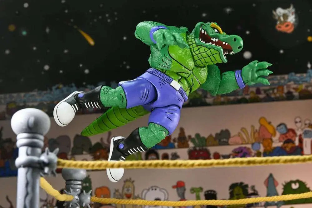 NECA - TEENAGE MUTANT NINJA TURTLES TMNT ARCHIE COMICS STUMP WRESTLING LEATHERHEAD AF ACTION FIGURE 17 cm