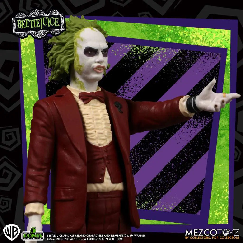MEZCO TOYS - BEETLEJUICE 5 POINTS BEETLEJUICE AF SET (2) ACTION FIGURE 9 cm