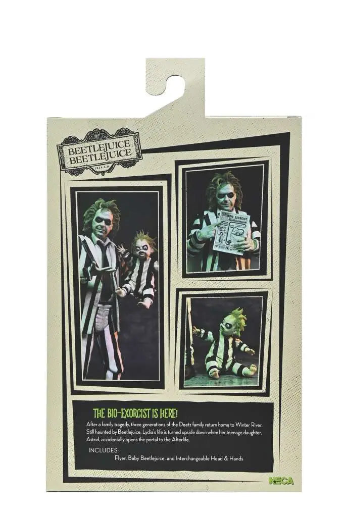 NECA BEETLEJUICE 2 ULTIMATE STRIPED SUIT BEETLEJUICE AF ACTION FIGURE 17 cm