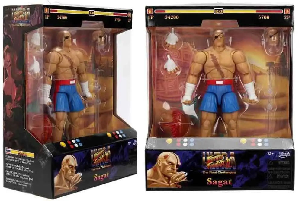 JADA TOYS SAGAT - STREET FIGHTER 2 DELUXE 1/12 ACTION FIGURE 19 cm