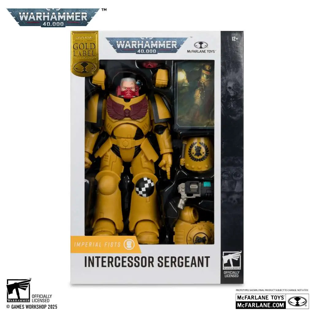 MCFARLANE TOYS 25 - WARHAMMER RG WARHAMMER 40000 INTERCESSOR SEEANT IMPERIAL FIST GOLD LABEL ACTION FIGURE 18 cm