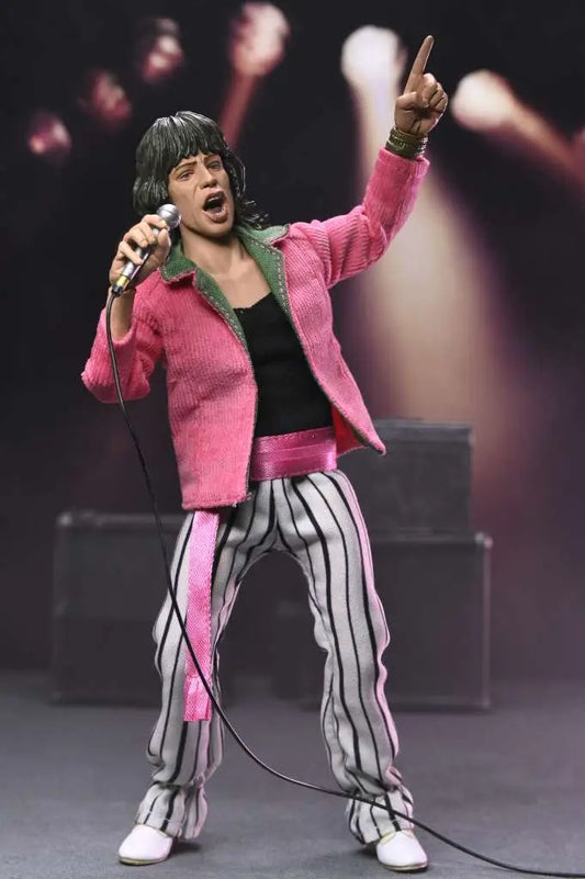NECA - THE ROLLING STONES ROLLING STONES MICK JAGGER 1975 CLOTHED AF ACTION FIGURE 20 cm