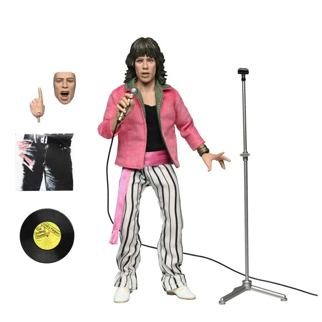 NECA - THE ROLLING STONES ROLLING STONES MICK JAGGER 1975 CLOTHED AF ACTION FIGURE 20 cm