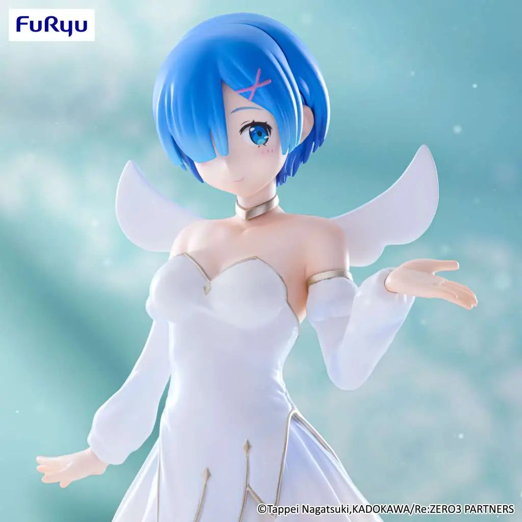 FURYU - RE:ZERO REZERO REM LITTLE WINGS BICUTE PURE FIGURA 25 cm
