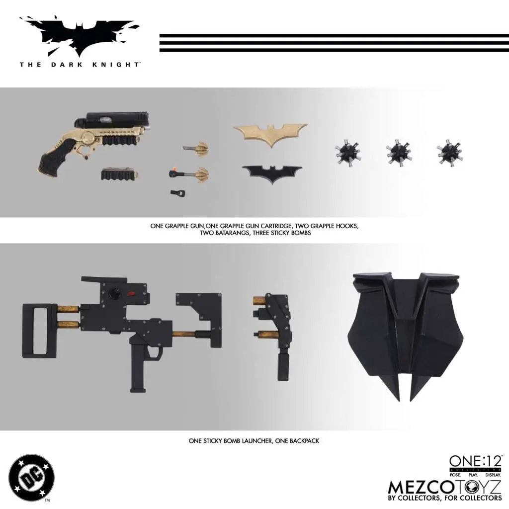 MEZCO TOYS ONE 12 COLLECTIVE DARK KNIGHT BATMAN AF ACTION FIGURE 17 cm