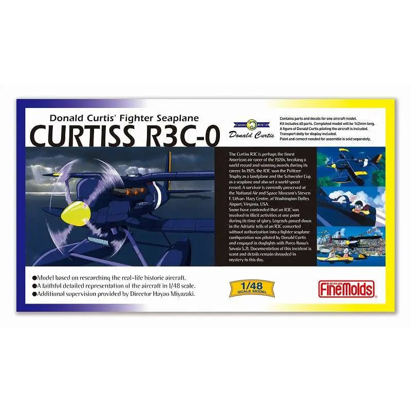 STUDIO GHIBLI - PORCO ROSSO PORCO ROSSO CURTISS R3C-0 SEAPLANE + FIG. CURTIS 1/48 MODEL KIT 34.2 cm