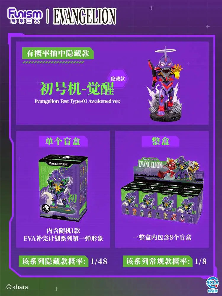 FUNISM - EVANGELION SERIES 1 BLIND BOX SET (8) MINI FIGURA 12 cm