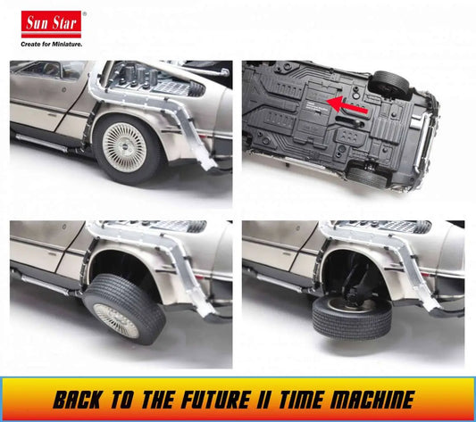 SUNSTAR BACK FUTURE 2 DE LOREAN DIE-CAST 1:18 SCALE MODEL REPLICA 35 × 16 × 13.5 cm