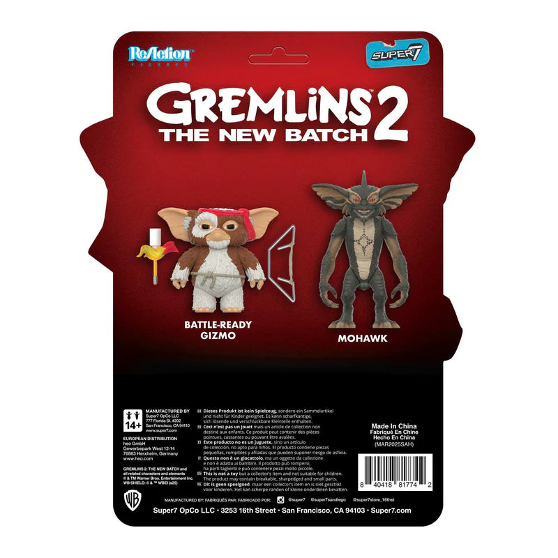 SUPER 7 GREMLINS REACTION MOHAWK (CHARACTER CARD) S ACTION FIGURE 10 cm