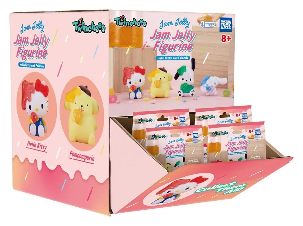 TOMY HELLO KITTY FRIENDS TWINCHEES JAM JELLY FIGURINE DISPLAY (24) MINI FIGURA 5 cm
