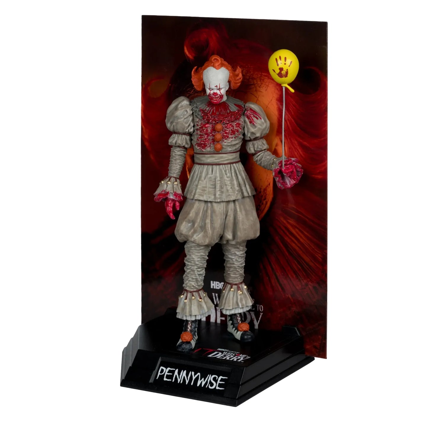 MCFARLANE TOYS 25 MOVIE MANIACS 6INCH POSED WELCOME DERRY WV2 PENNYWISE BLOODY STATUA 16 cm