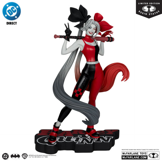 MCFARLANE TOYS 25 HARLEY QUINN - DC DIRECT :RED,WHITE&BLACK HARLEY QUINN ALEX GARNER RESIN STATUA 23 cm