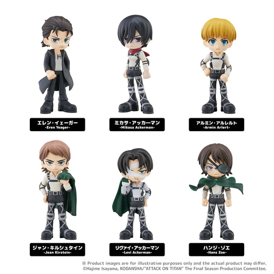 BUSHIROAD CREATIVE - ATTACK ON TITAN PALVERSE MINI SET (6) MINI FIGURA 9 cm