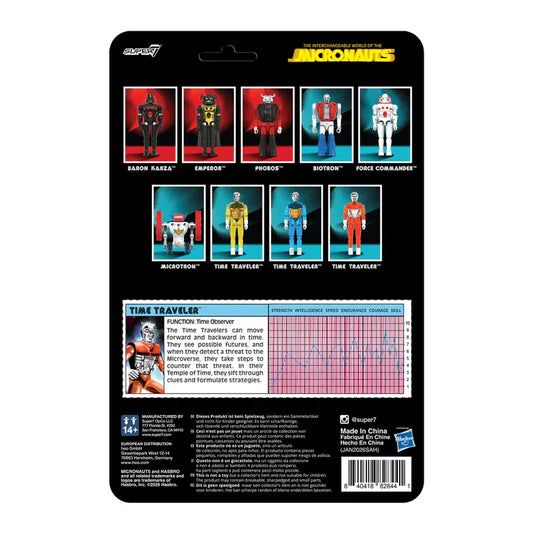 SUPER 7 MICRONAUTS WAVE 04 TIME TRAVELER ORANGE TRANSLUCENT REACTION+ ACTION FIGURE 10 cm