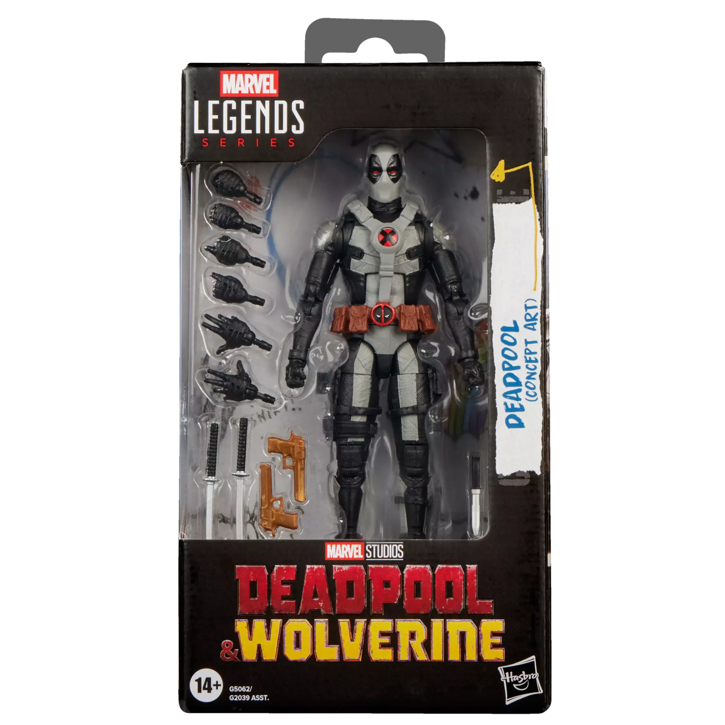 MARVEL LEGENDS DEADPOOL AND WOLVERINE DEADPOOL BLACK AND WHITE ACTION FIGURE