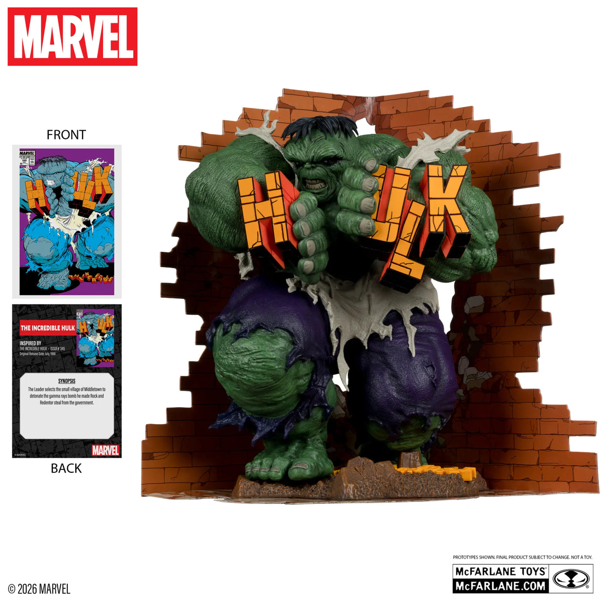 MCFARLANE TOYS 25 HULK - MARVEL COLLECTION 1:6 INCREDIBLE #345 GREEN HULK VARIANT STATUA 27 cm
