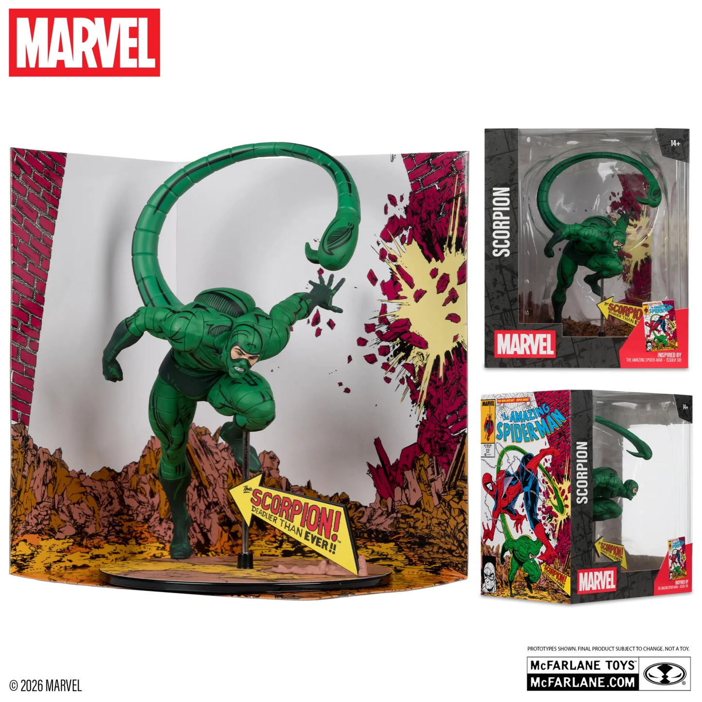 MCFARLANE TOYS 25 SPIDER-MAN - MARVEL COLLECTION 1:10 WV7 SCORPION (AMAZING #318) FIGURA 20 cm
