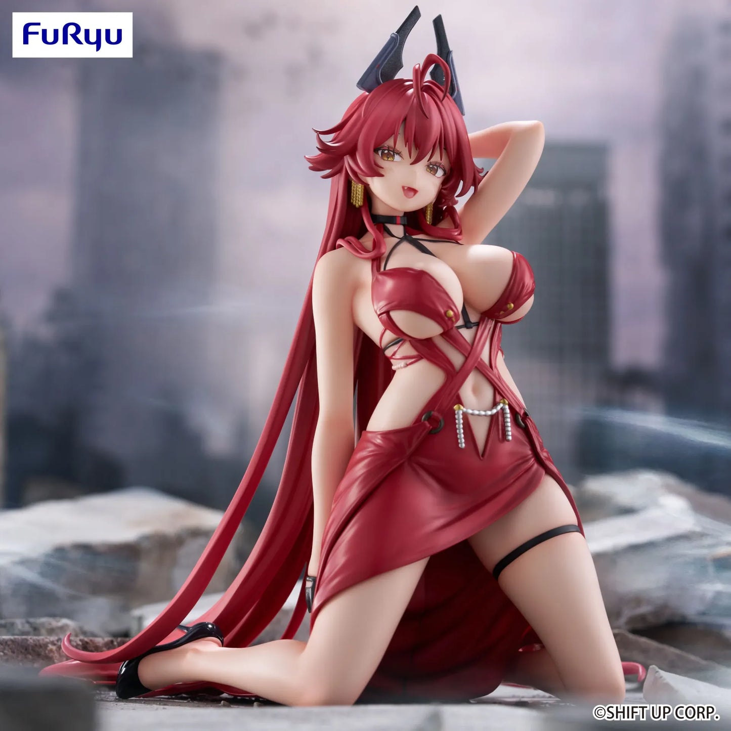 FURYU GODDESS VICTORY NIKKE RED HOOD NONSENSE RED NOODLE STOPPER FIGURA 14 cm