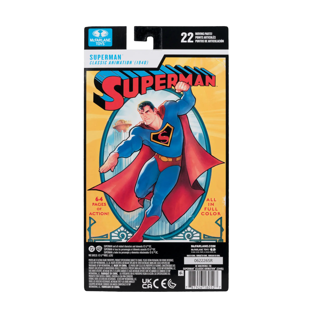 MCFARLANE TOYS 25 SUPERMAN - DC MULTIVERSE CLASSIC 1940 7INCH ACTION FIGURE 17 cm