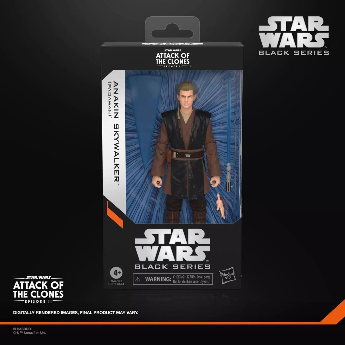 STAR WARS BLACK SERIES ATTACK OF THE CLONES ANAKIN SKYWALKER PADAWAN ACTION FIGURE
