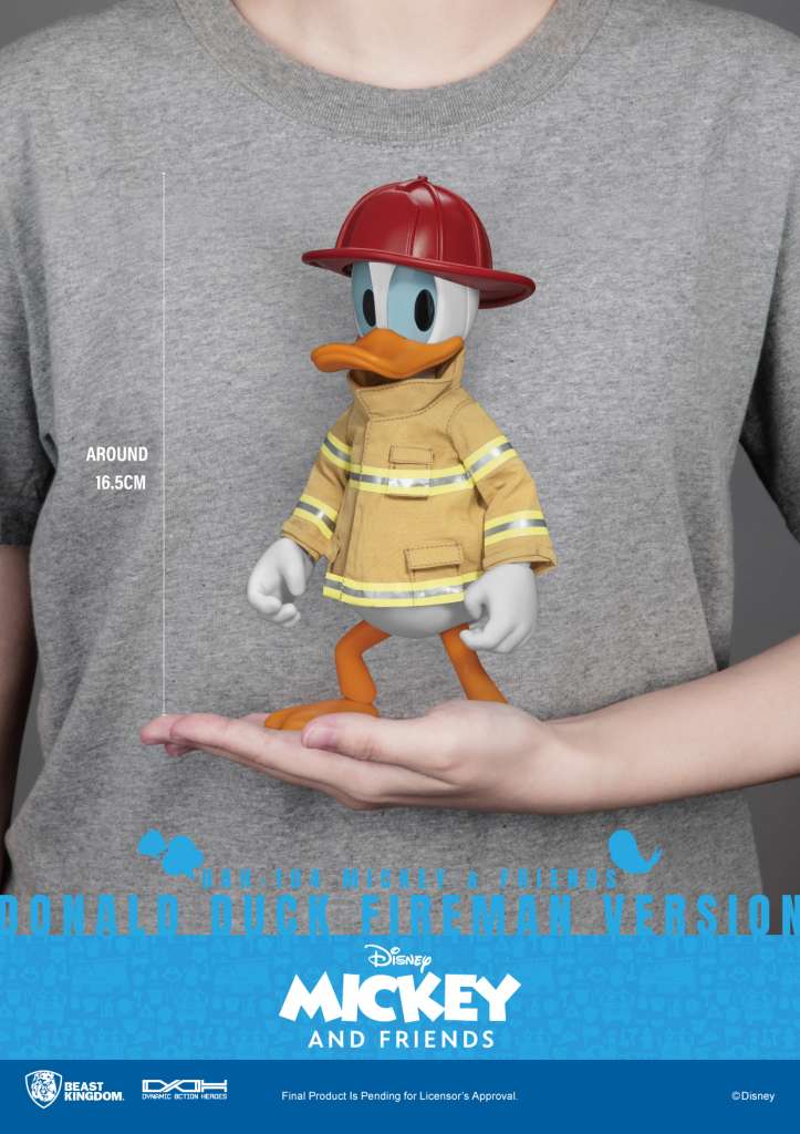 MICKEY & FRIENDS DYNAMIC 8CTION HEROES ACTION FIGURA 1/9 DONALD DUCK FIREMAN VER. 24 CM BEAST KINGDOM TOYS
