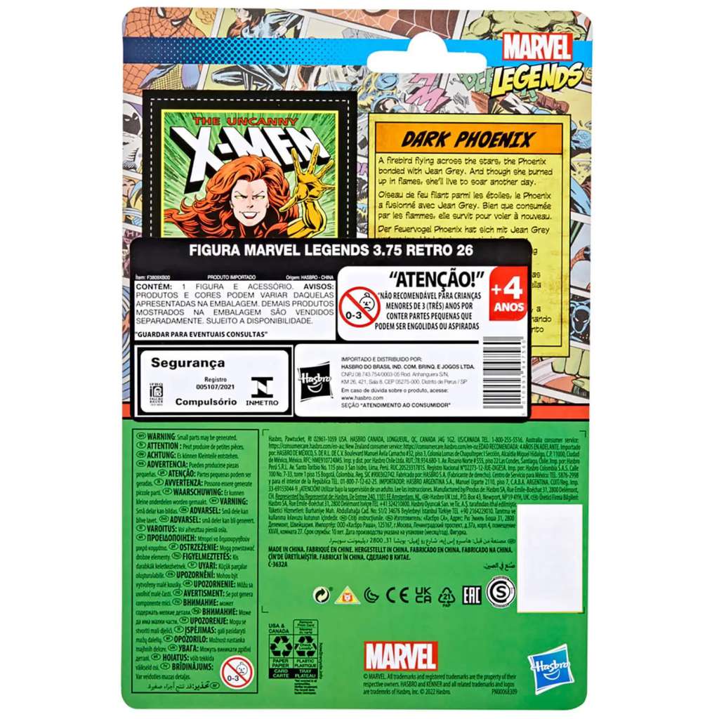 THE UNCANNY X-MEN MARVEL LEGENDS RETRO COLLECTION ACTION FIGURA 2022 DARK PHOENIX 10 CM HASBRO
