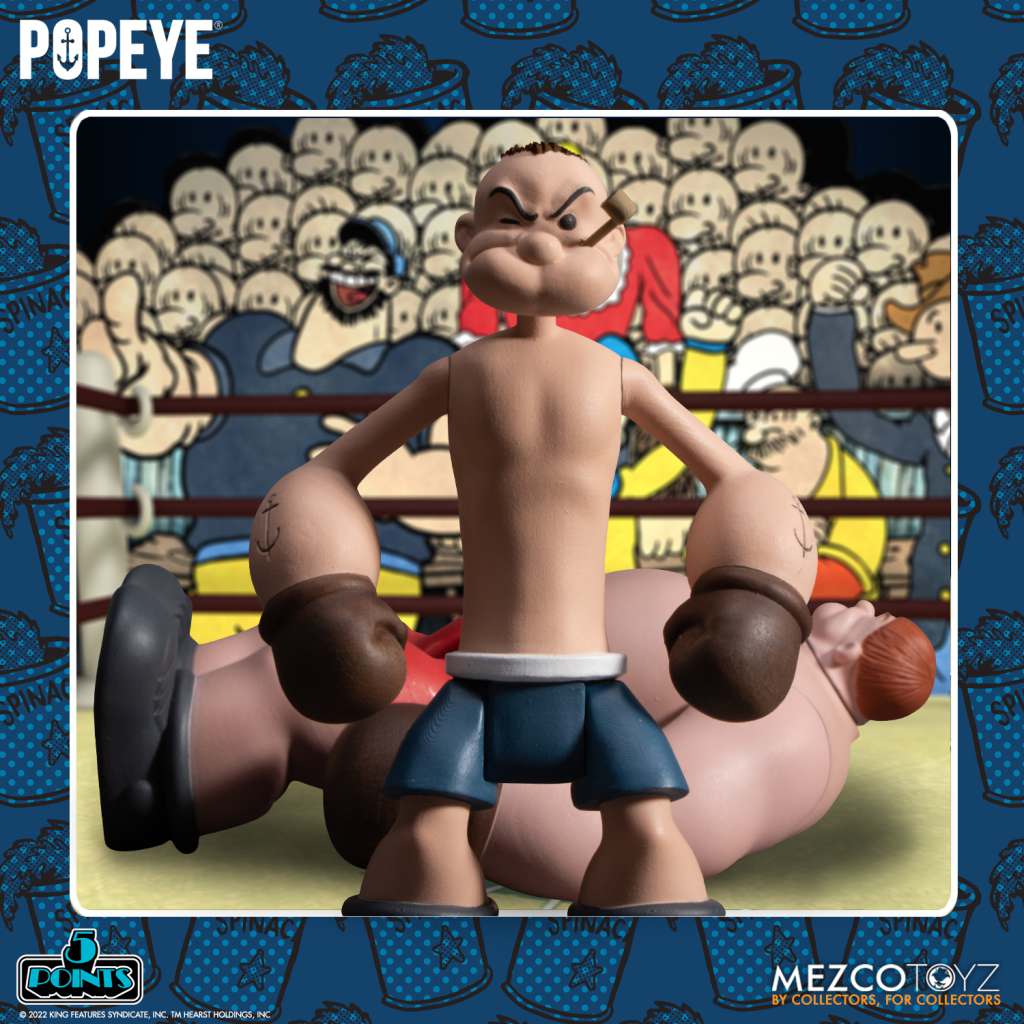 MEZCO TOYS 5 POINTS POPEYE & OXHEART BOX SET ACTION FIGURE 8 cm