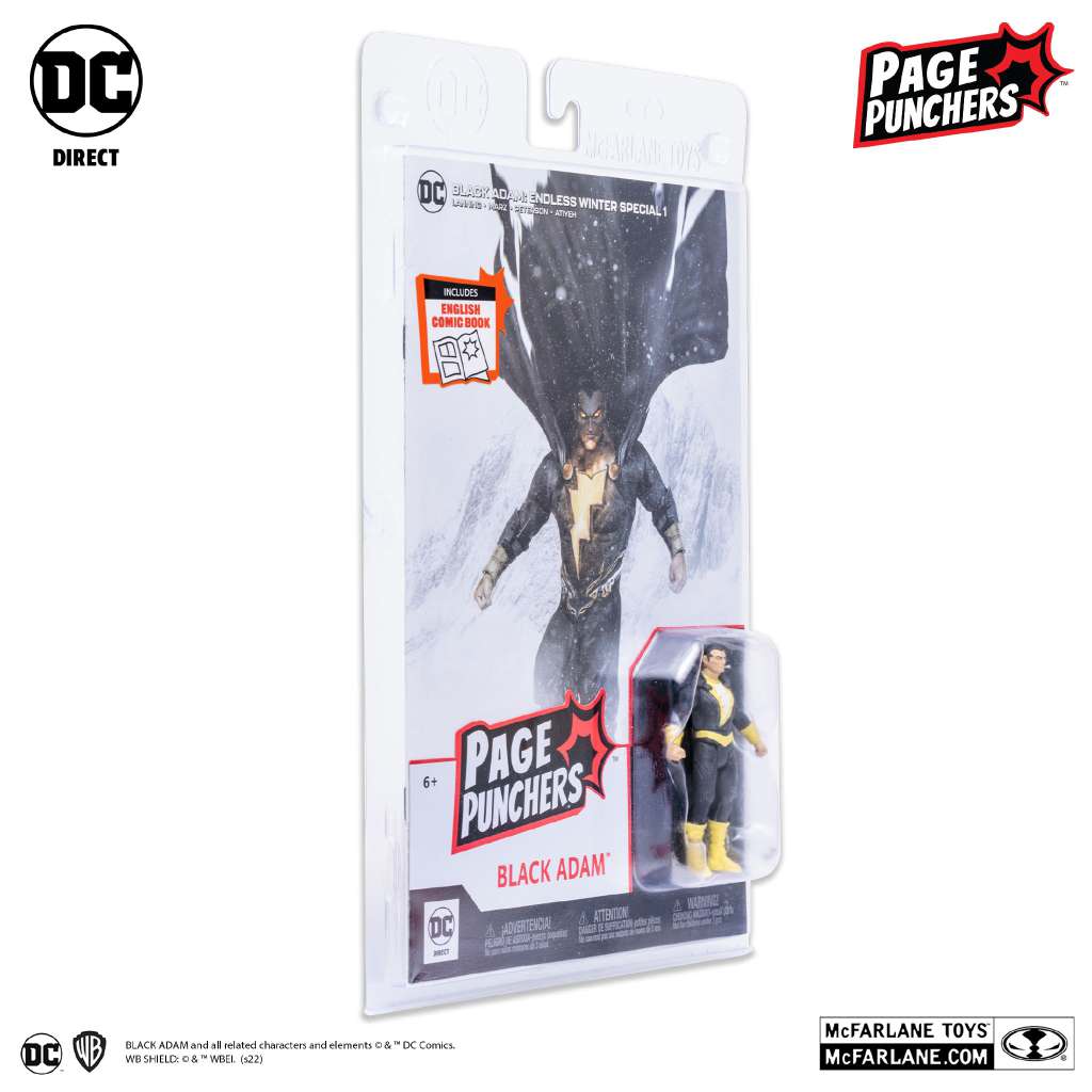 DC PAGE PUNCH BLACK ADAM+COMIC 3INCH AF