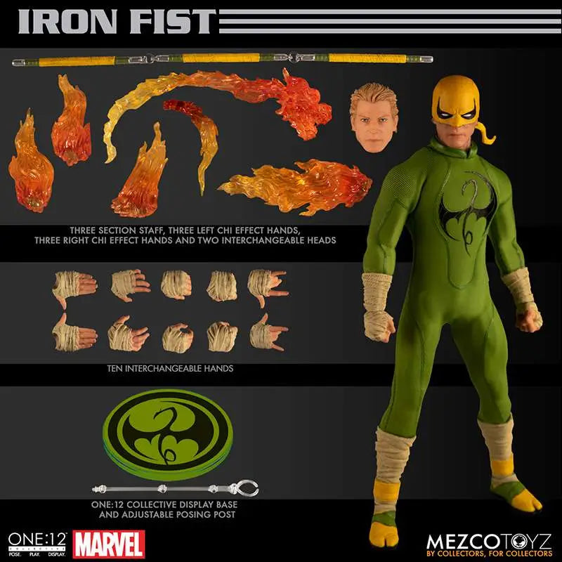 MEZCO TOYS IRON FIST - MARVEL ONE 12 COLL AF RERUN ACTION FIGURE 16 cm