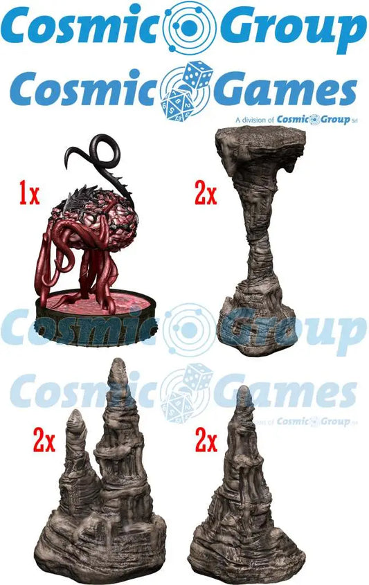 WIZKIDS DUNGEONS & DRAGONS - ICONS REALMS - VOLO & MORDENKAINEN’S FOES PREMIUM SET- ELDER BRAIN & STALAGMITES MINI FIGURA