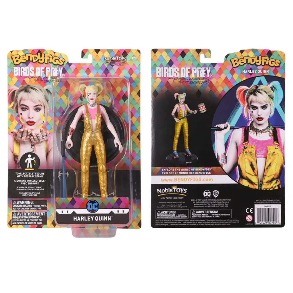 NOBLE COLLECTIONS HARLEY QUINN - DC COMICS BOP BENDYFIG FIGURA 18 cm