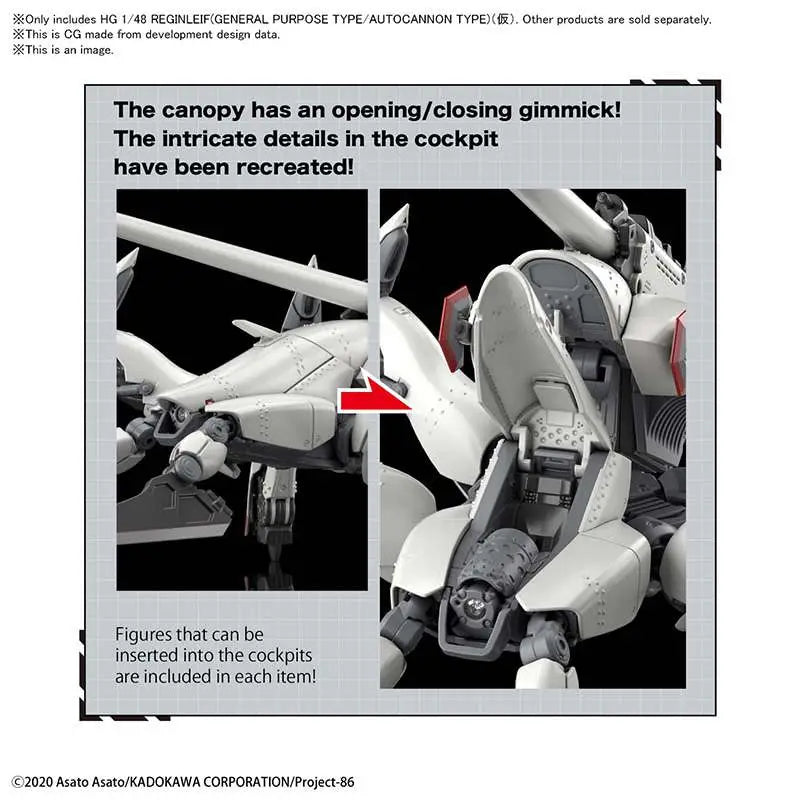 BANDAI HG REGINLEIF RAIDEN / THEO USE 1/48 MODEL KIT 6 cm