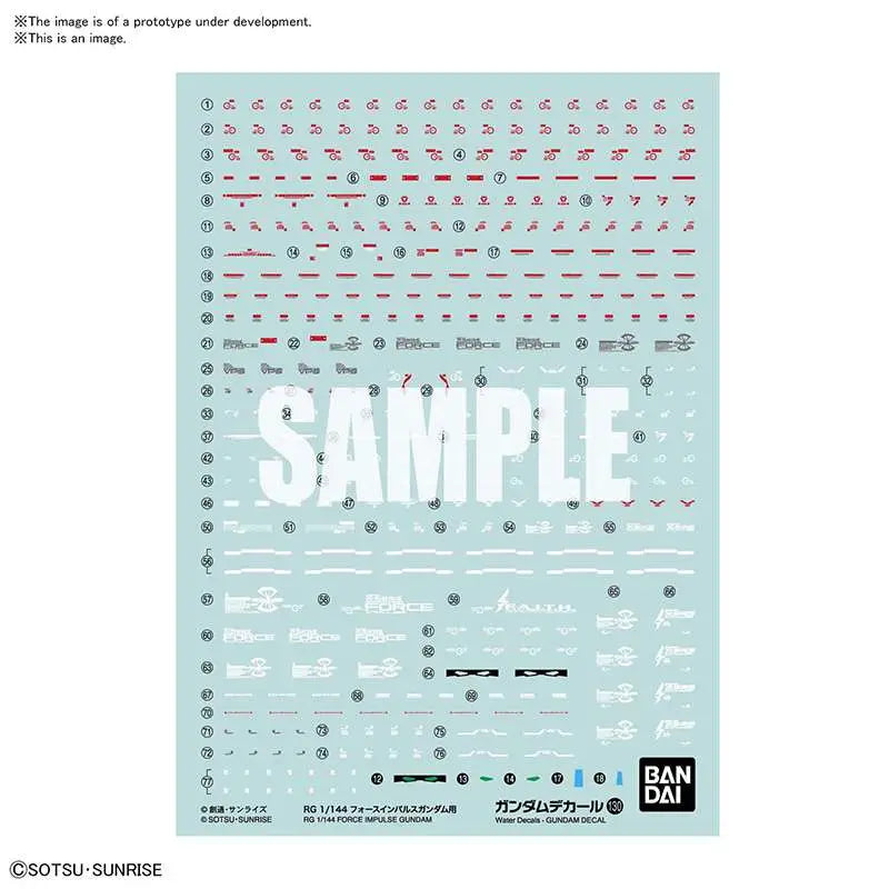 BANDAI - GUNDAM RG DECAL 130 GUNDAM FORCE IMP MODEL KIT