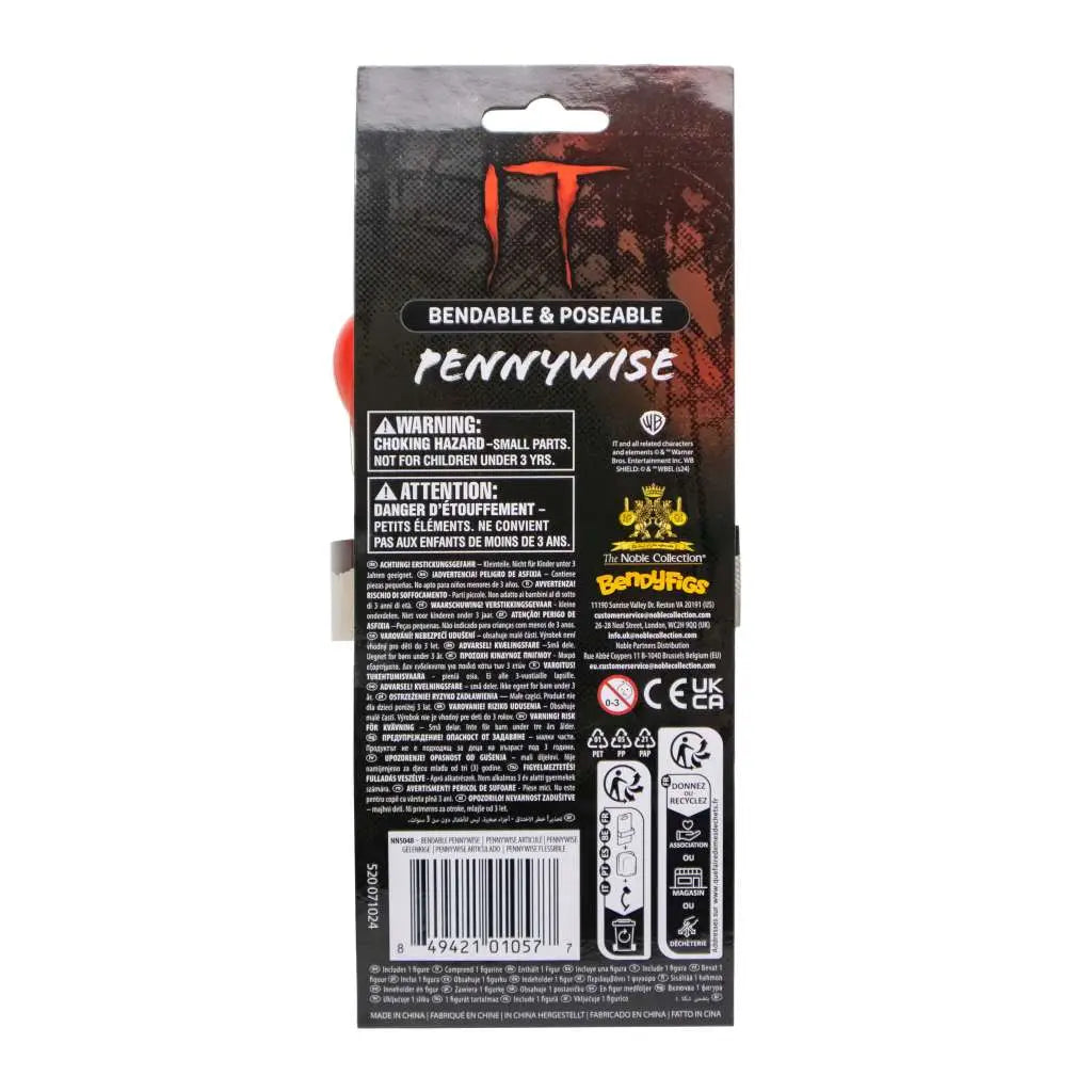 NOBLE COLLECTIONS IT PENNYWISE BENDYFIG FIGURA 18 cm