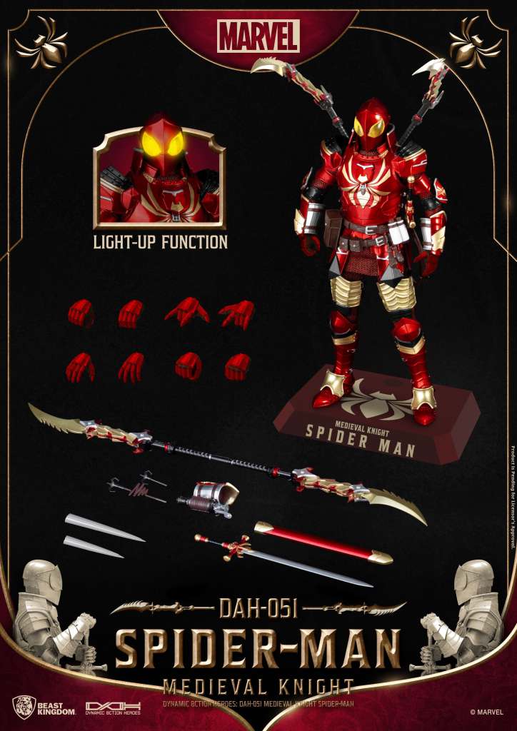 BEAST KINGDOM MEDIEVAL KNIGHT SPIDER-MAN DAH ACTION FIGURE 20 cm