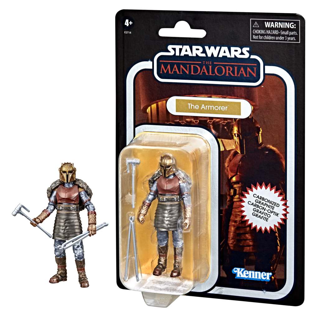 STAR WARS THE MANDALORIAN VINTAGE COLLECTION CARBONIZED ACTION FIGURA 2021 THE ARMORER 10 CM HASBRO