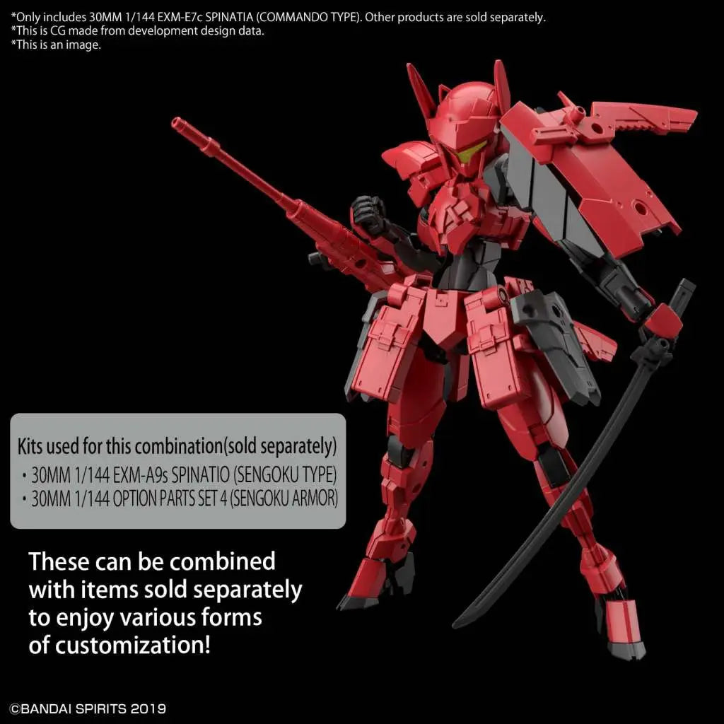 BANDAI 30MM EXM-E7C SPINATIA COMM TYPE 1/144 MODEL KIT 10 cm