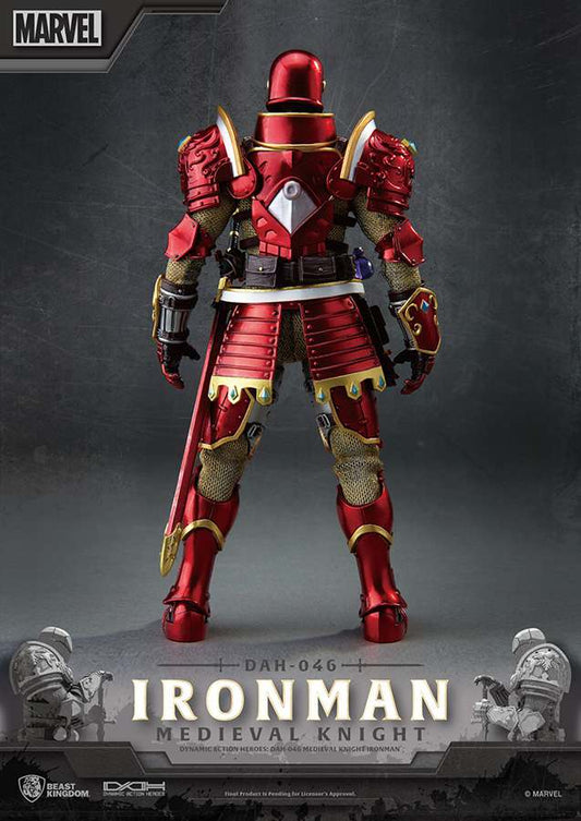 MARVEL ACTION FIGURE IRON MAN CAVALIERE MEDIEVALE 20 CM 1/9 BEAST KINGDOM TOYS