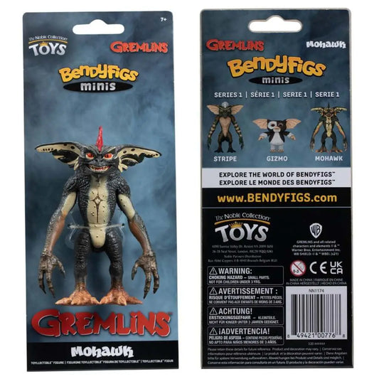 NOBLE COLLECTIONS GREMLINS MOHAWK MINI BENDYFIG FIGURA 7 cm
