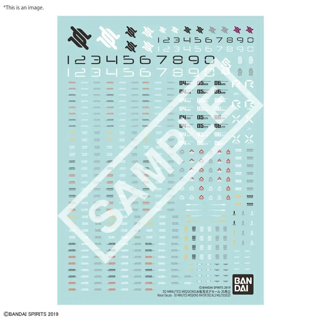 BANDAI WATER DECALS MULTIUSE 2 MODEL KIT 30MM