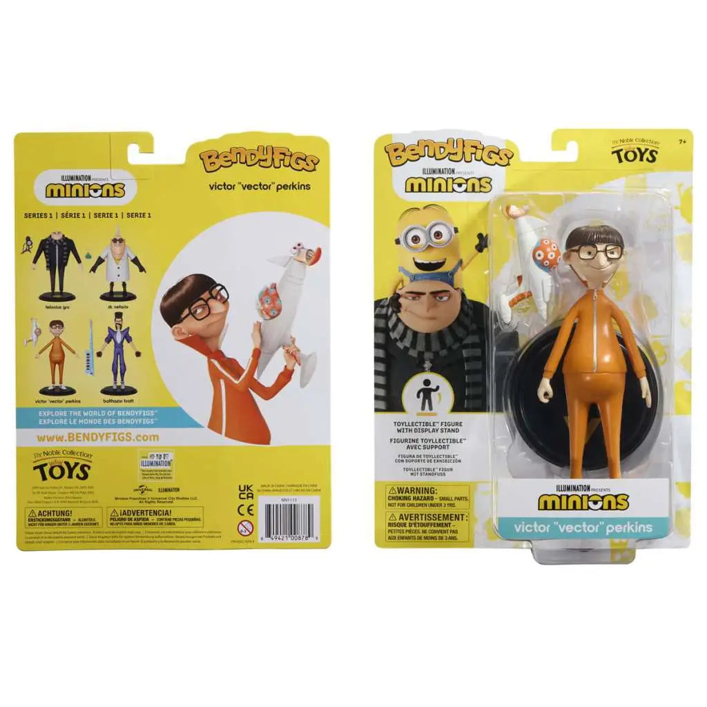 NOBLE COLLECTIONS - DESPICABLE ME MINIONS VICTOR VECTOR PERKINS BENDYFIG FIGURA 16.5 cm
