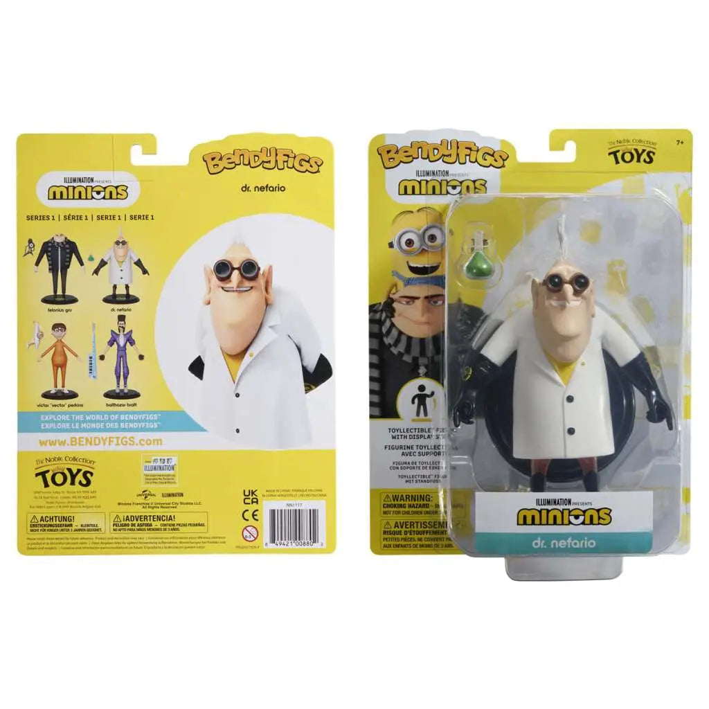 NOBLE COLLECTIONS MINIONS DR NEFARIO BENDYFIG FIGURA 18.5 cm