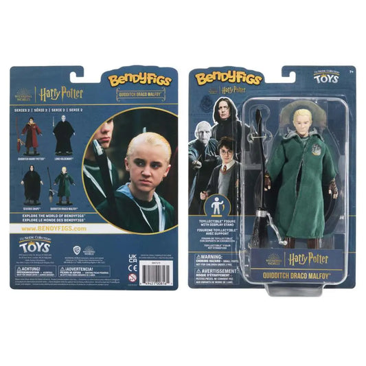 NOBLE COLLECTIONS HP DRACO QUIDDITCH BENDYFIG FIGURA 18 cm